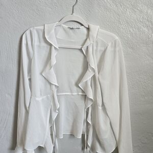 White Ruffle Blouse